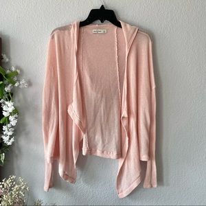 Abercrombie Pink Hooded Asymmetrical Open Cardigan Girls Size XL